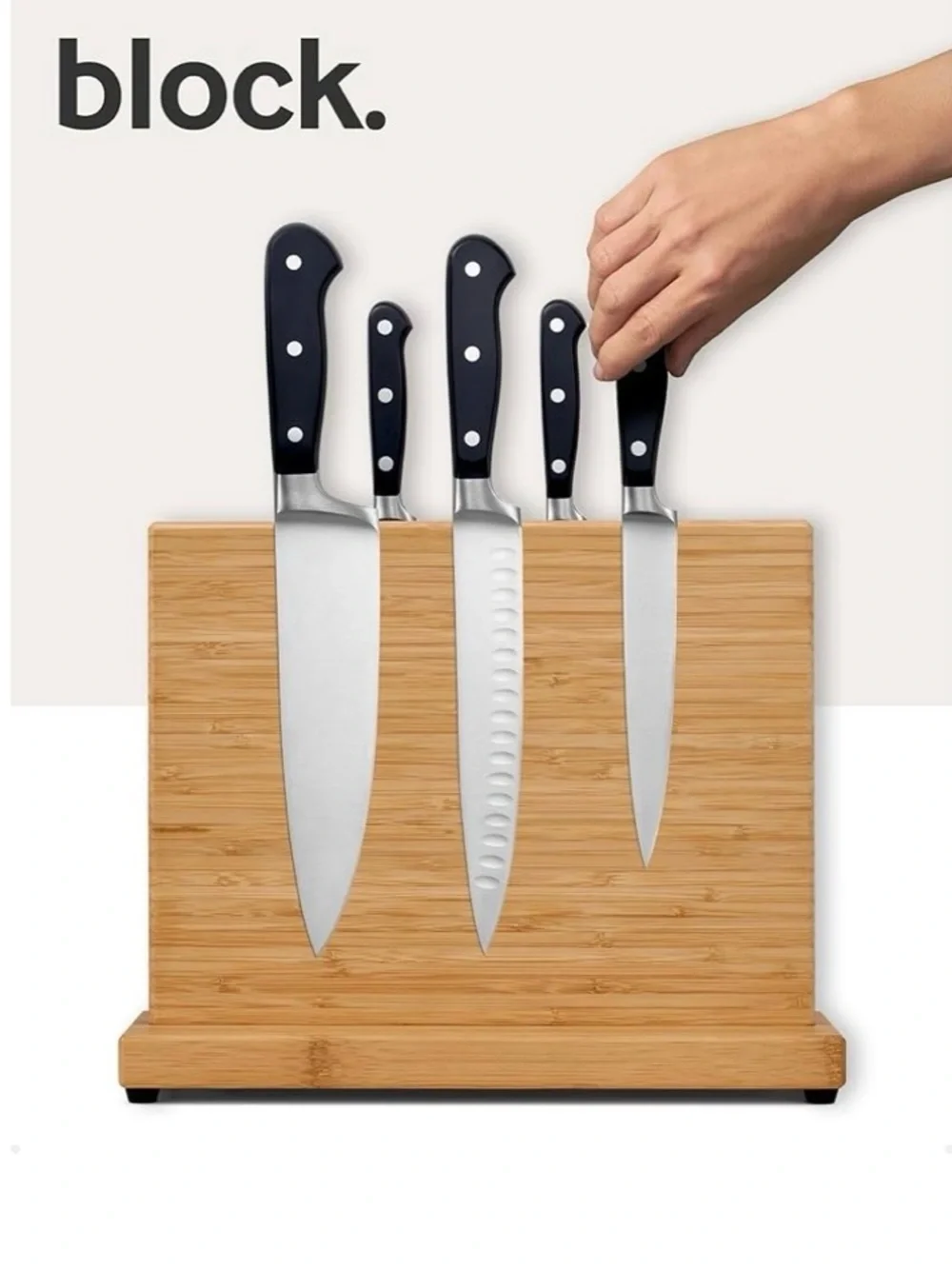 Bamboo Magnetic Knife Block